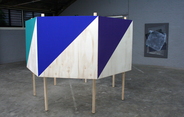 Nelleke Schiere - Prismatic Colored Landscape - Hout en acrylverf Nelleke Schiere - Prismatic Colored Landscape - Hout en acrylverf