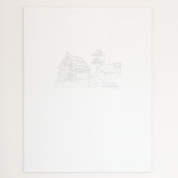 Niek Hendrix - Traces (Vincent van Gogh in Zundert) - 65x50cm Gesso en ongefixeerde houtskool op paneel