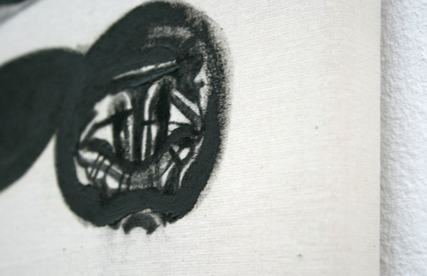 Niels Broszat - Slag om Visserijgronden bij Diepzee - 100x300cm Houtskool en olieverf op katoen (detail)