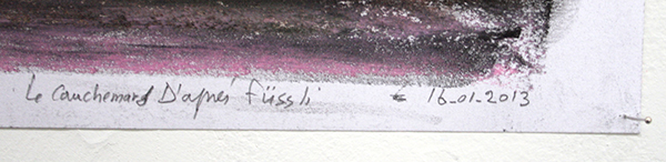 Nour-Eddine Jarram - La Cauchmar d'Apres Fussli - 50x60cm Pastel op papier (detail)