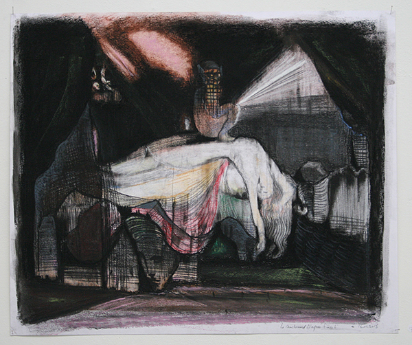 Nour-Eddine Jarram - La Cauchmar d'Apres Fussli - 50x60cm Pastel op papier