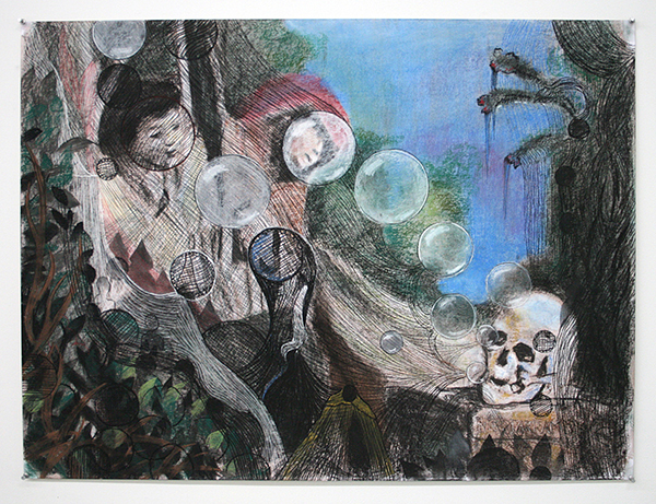 Nour-Eddine Jarram - La Dialogue - 100x75cm Pastel op papier