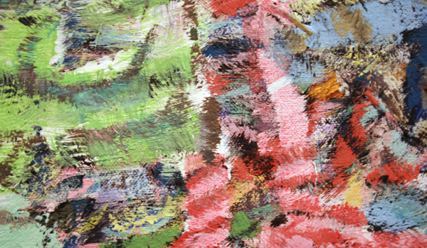 Omar Koubaa - Working with dark soil D - 50x50cm Acrylverf op doek (detail) Omar Koubaa - Working with dark soil D - 50x50cm Acrylverf op doek (detail)