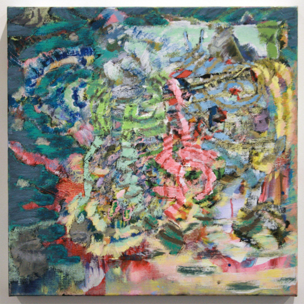 Omar Koubaa - Working with dark soil D - 50x50cm Acrylverf op doek Omar Koubaa - Working with dark soil D - 50x50cm Acrylverf op doek