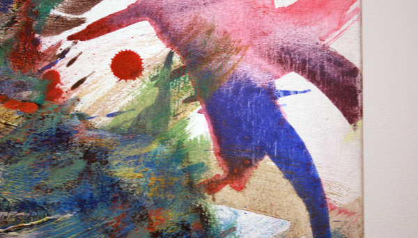 Omar Koubaa - Working with dark soil in a magnetic area 4 - 200x180cm Acrylverf op doek (detail) Omar Koubaa - Working with dark soil in a magnetic area 4 - 200x180cm Acrylverf op doek (detail)