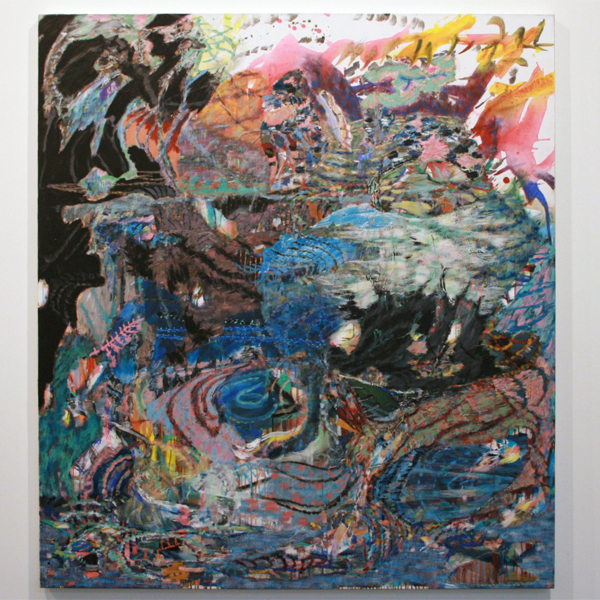 Omar Koubaa - Working with dark soil in a magnetic area 4 - 200x180cm Acrylverf op doek Omar Koubaa - Working with dark soil in a magnetic area 4 - 200x180cm Acrylverf op doek