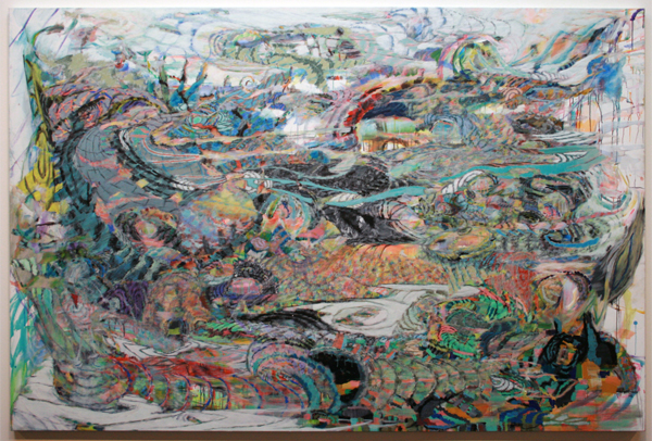 Omar Koubaa - Working with dark soil in a magnetic area 7 - 200x300cm Acrylverf op doek Omar Koubaa - Working with dark soil in a magnetic area 7 - 200x300cm Acrylverf op doek