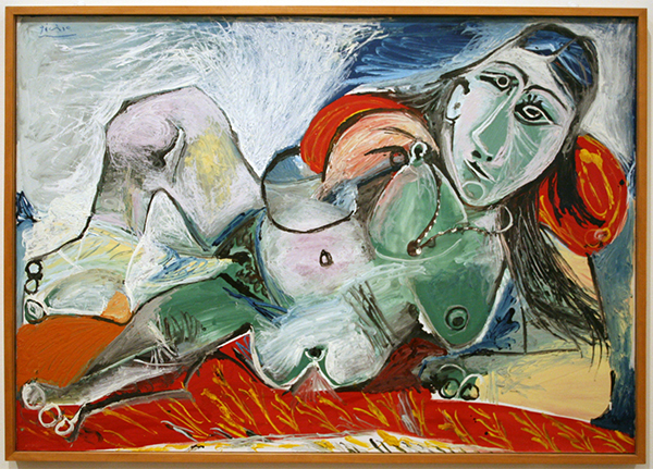 Pablo Picasso - Nude Woman with Necklace - Olieverf op canvas Pablo Picasso - Nude Woman with Necklace - Olieverf op canvas