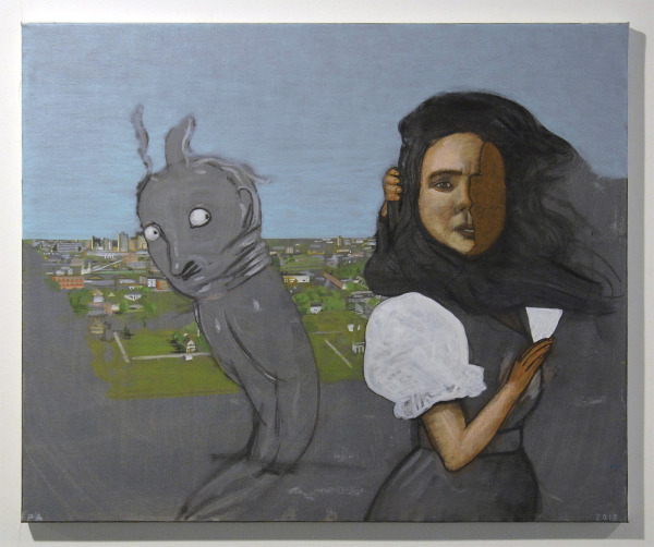 Pat Andrea - The Spirit of Detroit - 60x73cm Olieverf en caseine op paneel