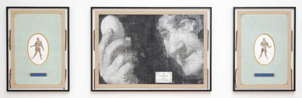 Patrick van Caeckenbergh - De Anatomische les in 13 taferelen - 13 collages, voorblad, achterblad en map 2000