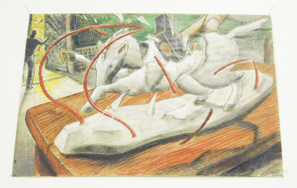 Paul Klemann - De Schat van Aragon (Tekening van Paard Dat Stukgeslagen Wordt met een Hamer)