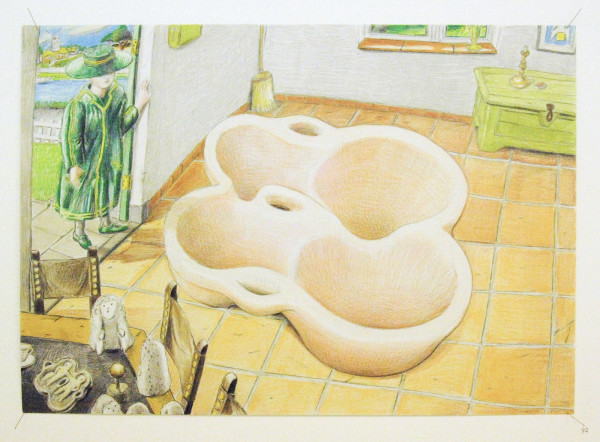 Paul Klemann - De Tweeling (Tekening met Meisje in de Deuropening)