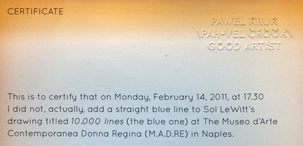 Pawel Kruk - Certificate - 18x23x5cm Papier, hout en licht (detail)