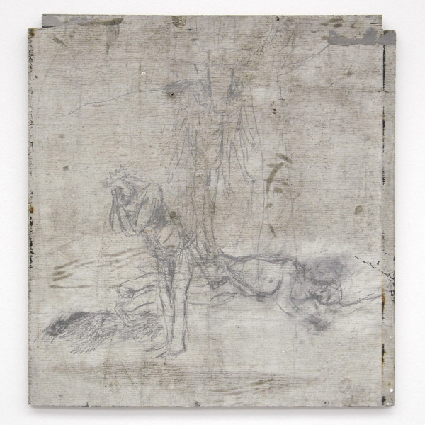 Philippe Vandenberg - Les Coliquies du roi sont tres mechantes - Olieverf en potlood op hout (4 maal)