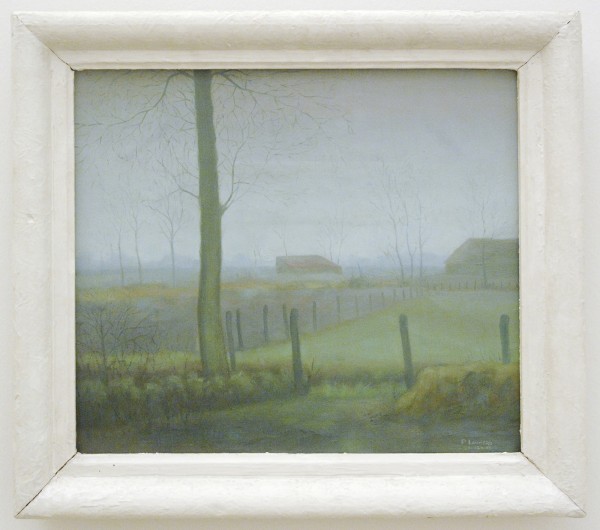 Piet Lammers - Mistig Winterweer - 36x43cm Olieverf op doek, 1943, verworven in 1944