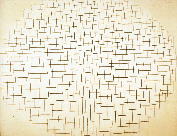 Piet Mondriaan - Compositie 10 in zwart wit, Pier en Oceaan - 85x108cm Piet Mondriaan - Compositie 10 in zwart wit, Pier en Oceaan - 85x108cm