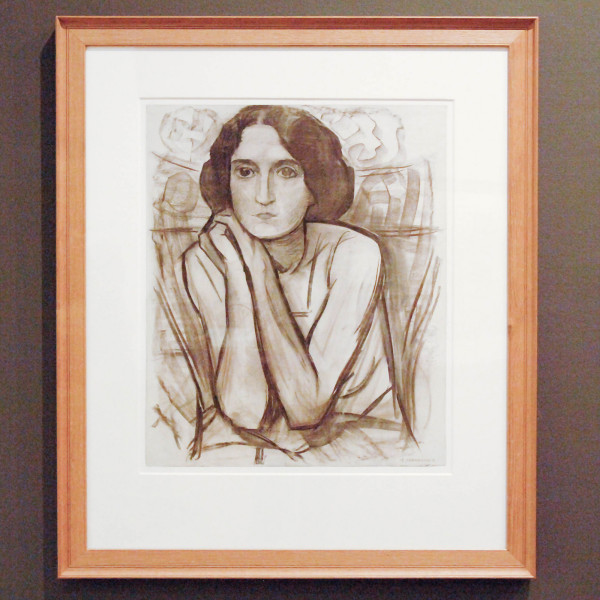 Piet Mondriaan - Vrouw met haar ellebogen leunend - Houtskool op papier 1908-1909 (Gebruikt voor Compositie XI)