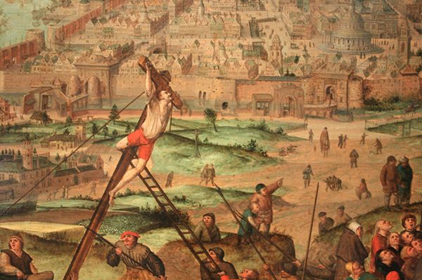 Pieter Breughel de Jonge - De Kruisiging - Olieverf op paneel (detail)