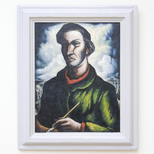 Quirijn van Tiel - Zelfportret (zelfportret met palet) - 75x58cm Olieverf op doek, 1941, verworven in 1941