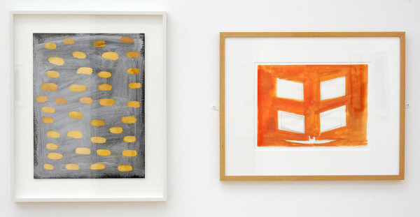 Rebecca Morris - Untitled (#181-12) - Mixed media waterverf op papier & Rene Daniels - Een warme dag in de vuurtoren - Aquarel op papier
