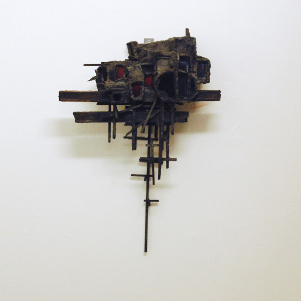 Rob Voerman - Double Shafts - 68x38x18cm Brons en glas