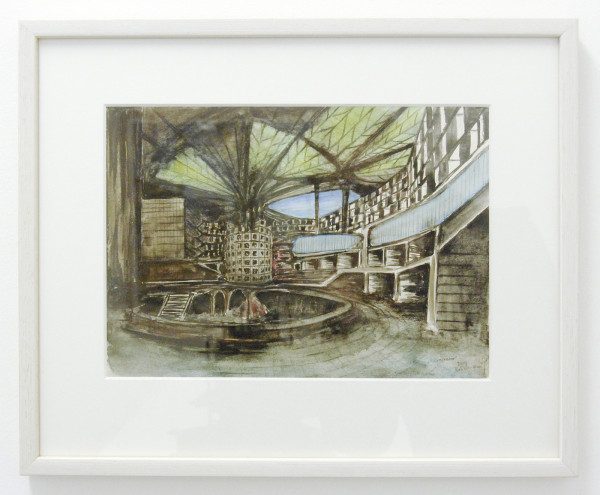 Rob Voerman - Incinerator - 31x22cm Aquarel en potlood op papier