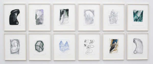 Robert Zandvliet - Monoliet - Collage, gesso, eitempera, marker op papier, 12 van 12 bladen