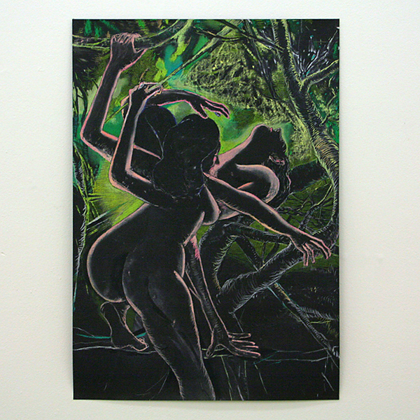 Roland Sohier - Sleeping Beauty #10 - 100x70cm Pastel en houstkool op zwart papier