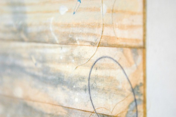 Rosa Everts - Zonder Titel - 41x41cm Potlood, acrylverf op fotoprint op papier (detail)