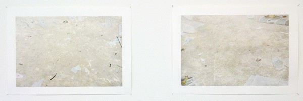 Rosa Everts - Zonder Titel & Zonder Titel - beide 40x60cm Potlood, acrylverf en zilverpapier op fotoprint op papier