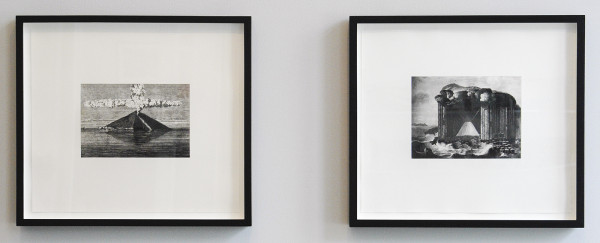 Salvatore Arancio - The Onset of the Eruption of a Volcanic Island Expelling & Dense Clouds of Condensed Aqueous Vapour - Foto-etsen op papier