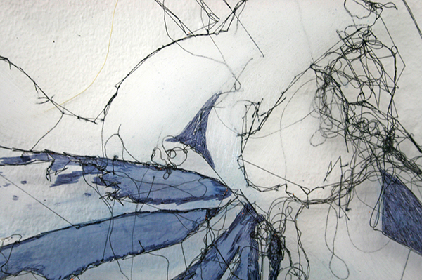 Saminte Ekeland - Lily - 92x138cm Borduursel met polyesther, acryl nylon en garen (detail)