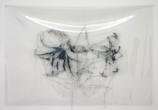 Saminte Ekeland - Lily - 92x138cm Borduursel met polyesther, acryl nylon en garen