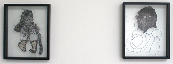 Saminte Ekeland - Masked & M - 31x25cm Borduursels met polyesther, acryl, nylon, garen en panty