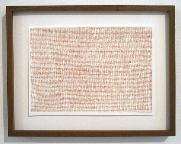 Sarah van der Lijn - Bloedraster - 15x21cm Bloed van de kunstenaar op bamboevezel