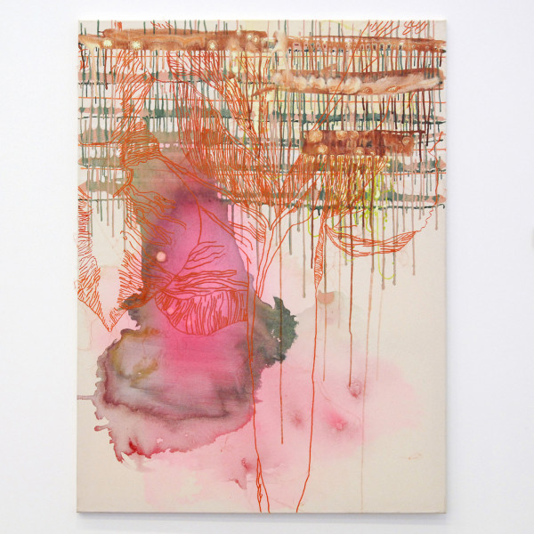 Seet van Hout - Black Iris - 200x150cm Acrylverf en borduursel op canvas - 2013