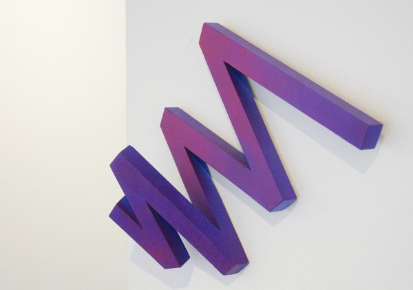 Tijl Orlando Frijns - Purple line - Acrylinkt op grenen