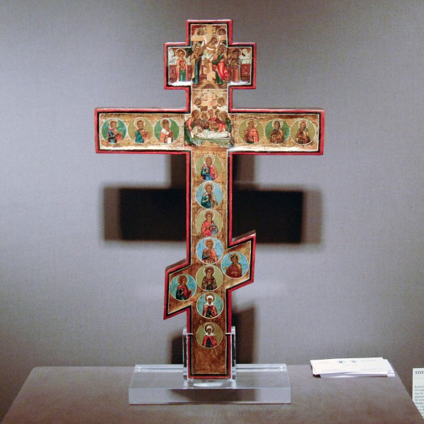 Toth Ikonen - Dubbelzijdg Zegenkruis, Russisch, midden 19e eeuw
