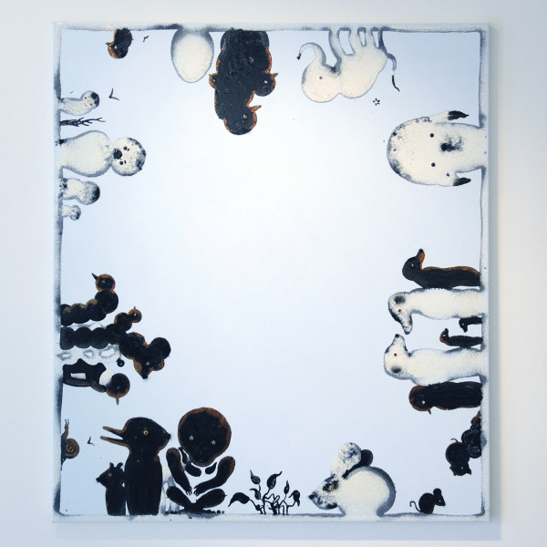 Vittorio Roerade - Mindsong - 120x105cm Olieverf, glitters en epoxy op linnen