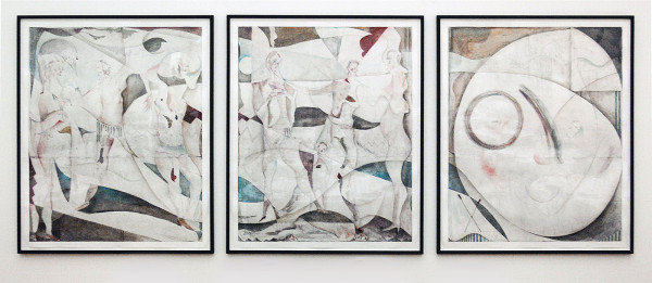 Volker Huller - Waiting for the Moon - 180x149cm Handgekleurde etsen