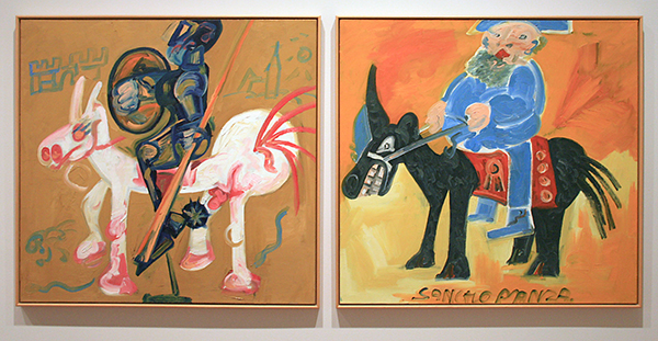 Wim Izaks - Don Quichot en Sancho Panza - Olieverf op doek 1980