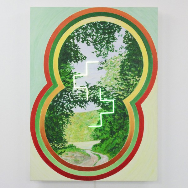 Woody van Amen - Constellation with Southern Cross- Olieverf op doek en neon en leds