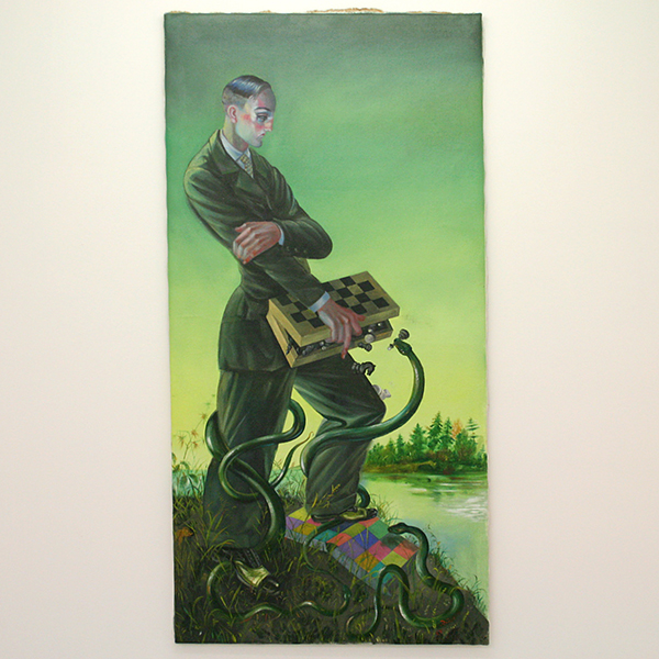 Yuri Rodekin - Green Snake - 170x85cm Olieverf op canvas