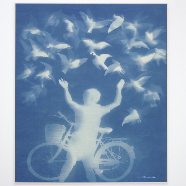 Zhang Dali - Pigeons - Cyanotype op doek
