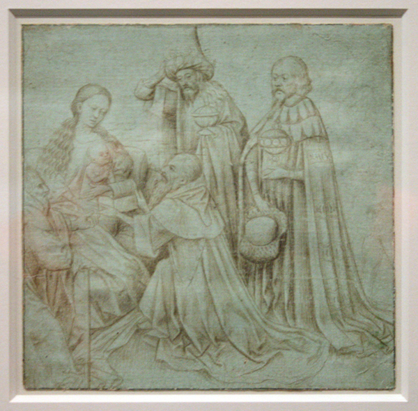 Zuidelijke Nederlanden - Aanbidding avn de Koningen - Zilverstift op geprepareerd papier, naar Jan of Hubert van Eyck Zuidelijke Nederlanden - Aanbidding avn de Koningen - Zilverstift op geprepareerd papier, naar Jan of Hubert van Eyck