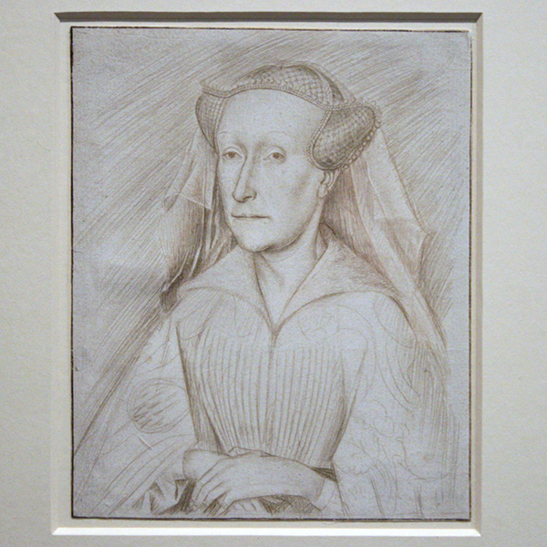 Zuidelijke Nederlanden - Portret van Jacoba van Beieren - Zilverstift op wit gegrond papier, naar voor beeld van Lambert of Jan van Eyck Zuidelijke Nederlanden - Portret van Jacoba van Beieren - Zilverstift op wit gegrond papier, naar voor beeld van Lambert of Jan van Eyck